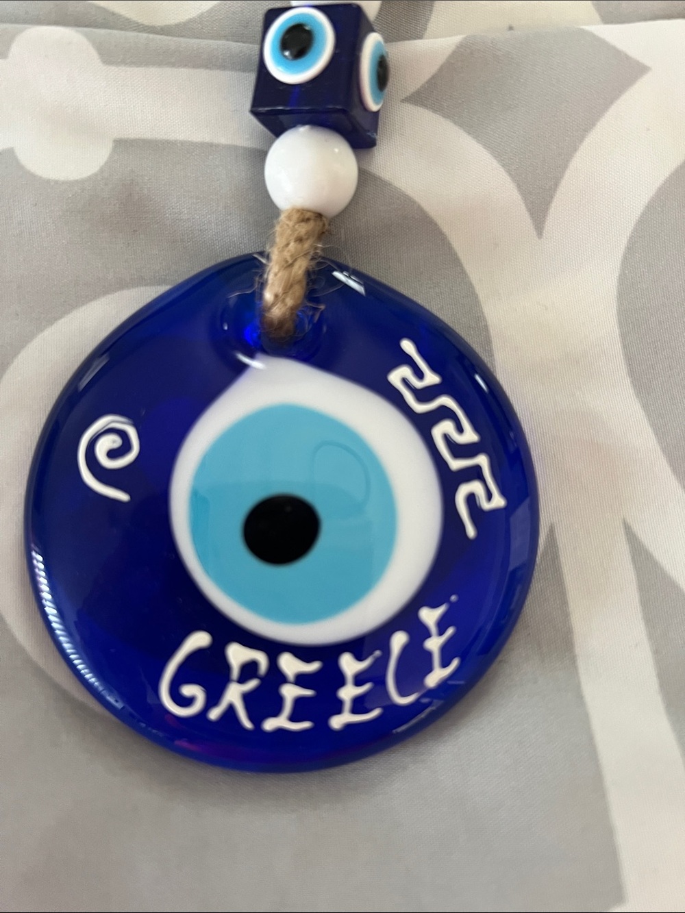 NWOT Blue Greek Evil Eye Hanging Ornament - Picture 2 of 2